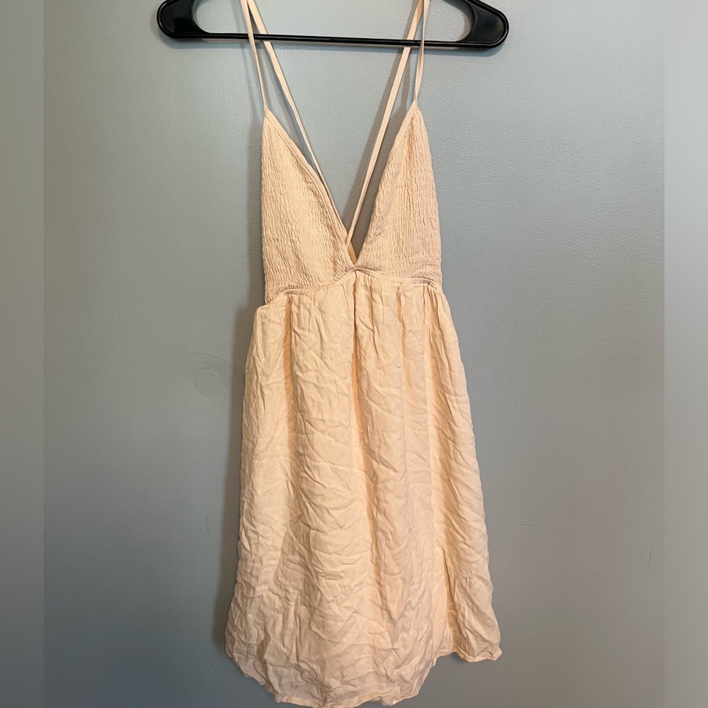 Off White Backless Babydoll Dress